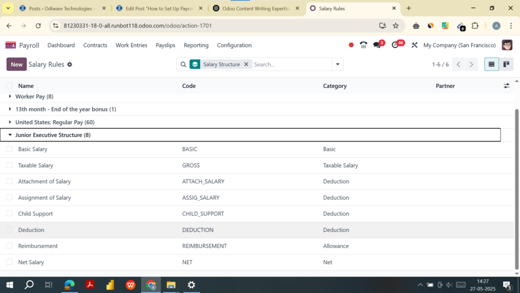 Accounting Integration in Odoo Payroll