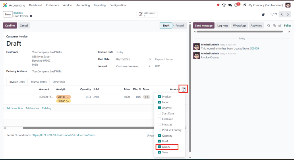 Apply Discount on Invoice Lines