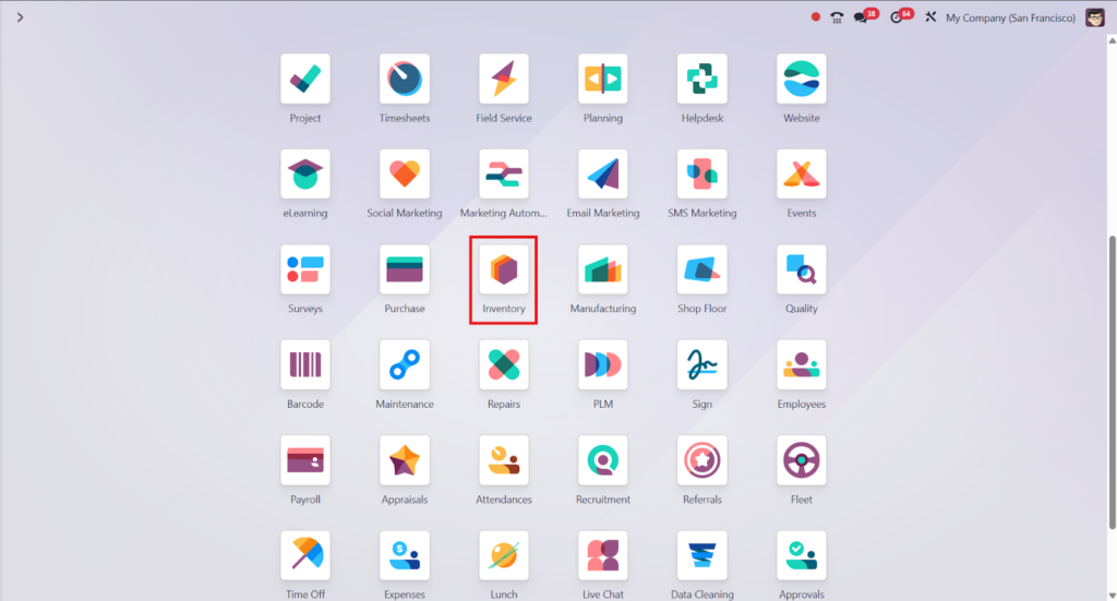 Odoo Dashboard Inventory Module