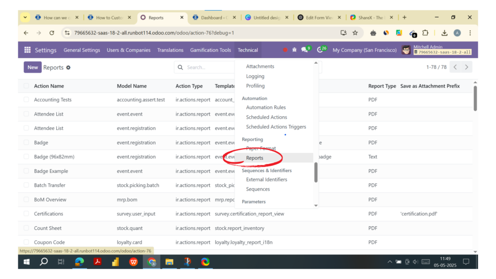 Odoo QWeb Report Editor