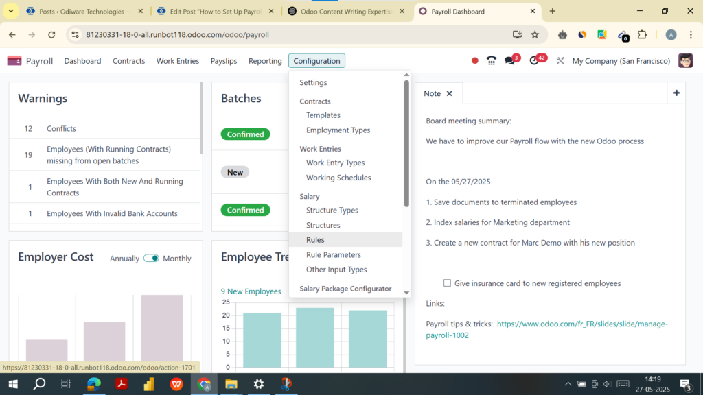 Salary Rule Detail View