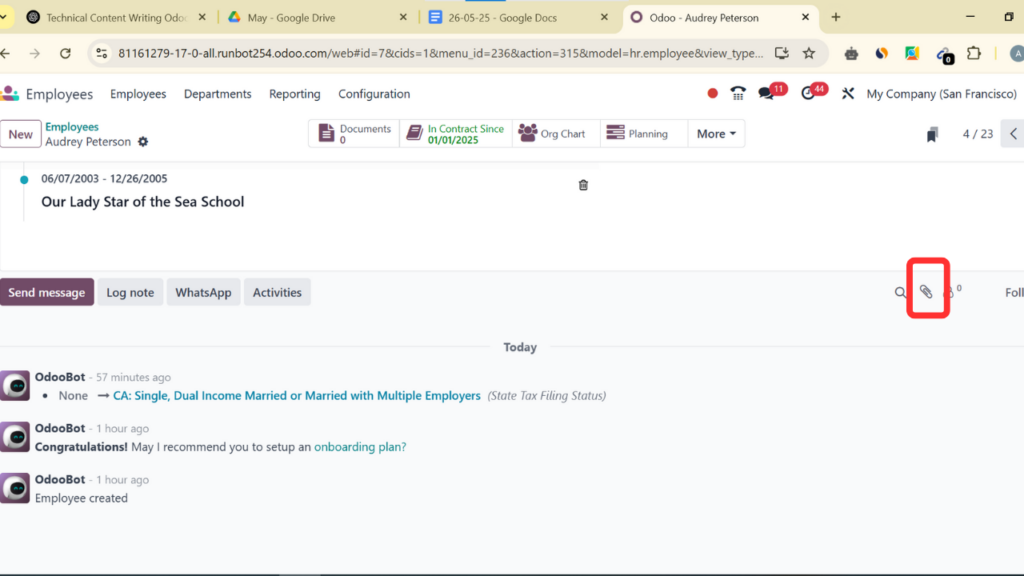 Attach Documents to the Employee Profile